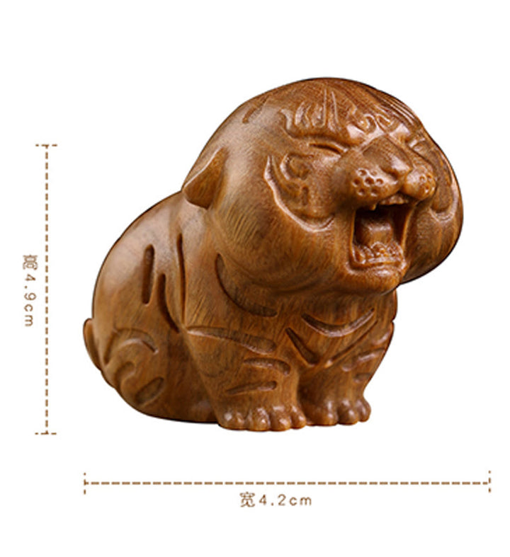 Buddha Stones de sándalo verde, animales tigres adorables, decoración positiva - image 12
