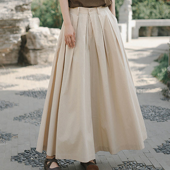 Pantalones casuales de algodón sueltos y lisos para mujer, de Buddha Stones, con pernera ancha y bolsillos - image 3