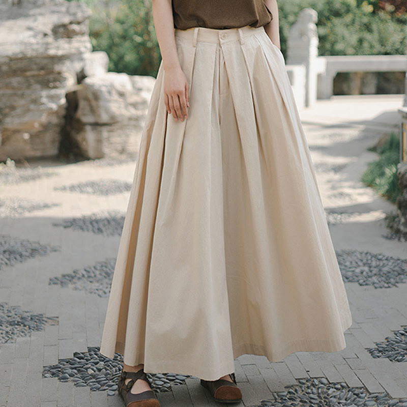 Pantalones casuales de algodón sueltos y lisos para mujer, de Buddha Stones, con pernera ancha y bolsillos - image 11