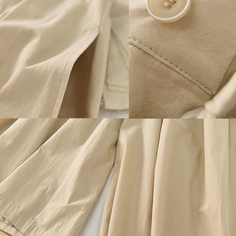 Pantalones casuales de algodón sueltos y lisos para mujer, de Buddha Stones, con pernera ancha y bolsillos - image 13