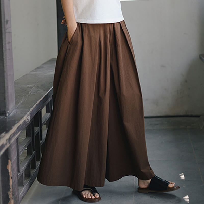 Pantalones casuales de algodón sueltos y lisos para mujer, de Buddha Stones, con pernera ancha y bolsillos - image 23