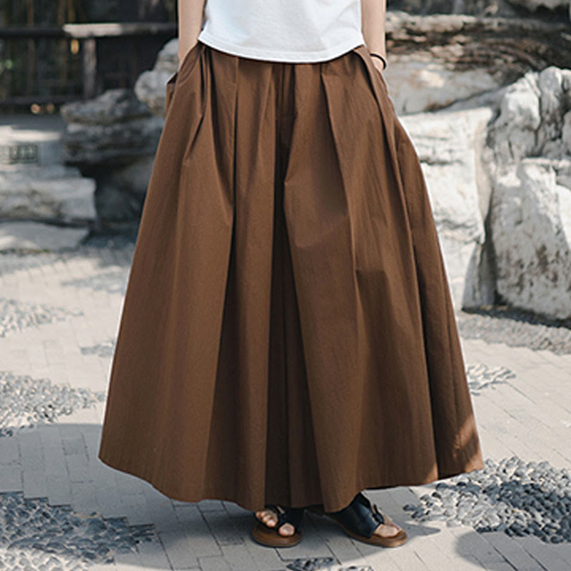Pantalones casuales de algodón sueltos y lisos para mujer, de Buddha Stones, con pernera ancha y bolsillos - image 22