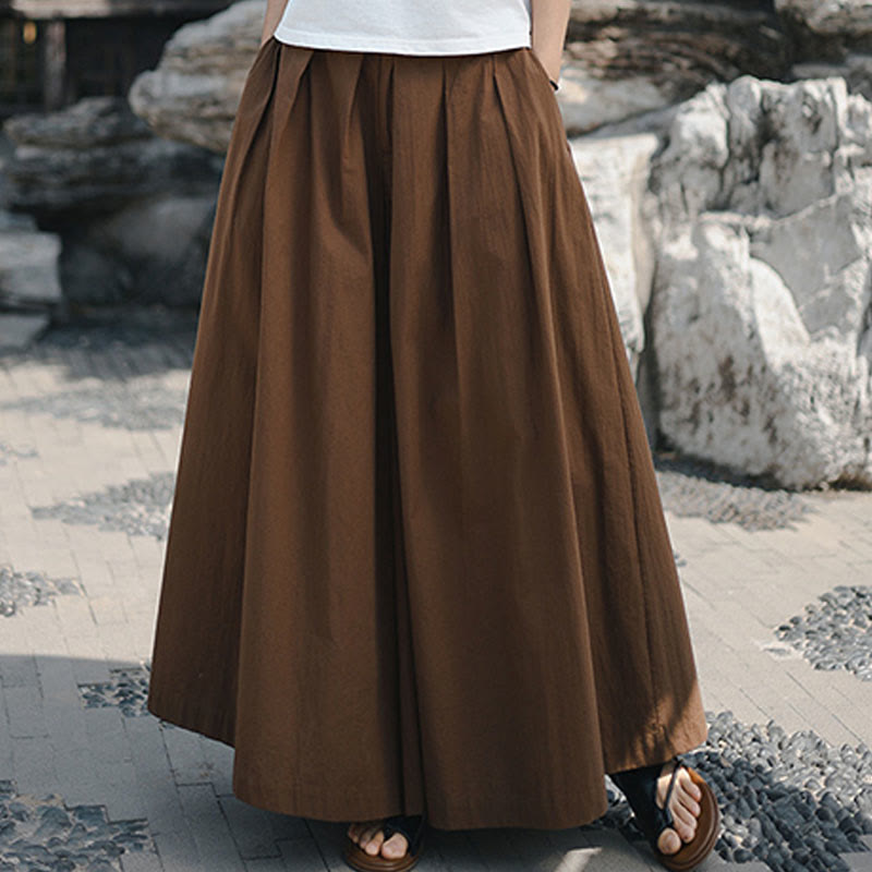 Pantalones casuales de algodón sueltos y lisos para mujer, de Buddha Stones, con pernera ancha y bolsillos - image 21
