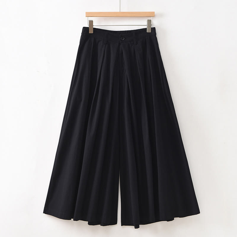 Pantalones casuales de algodón sueltos y lisos para mujer, de Buddha Stones, con pernera ancha y bolsillos - Negro - US12, UK/AU16, EU44 (2XL) - image 25