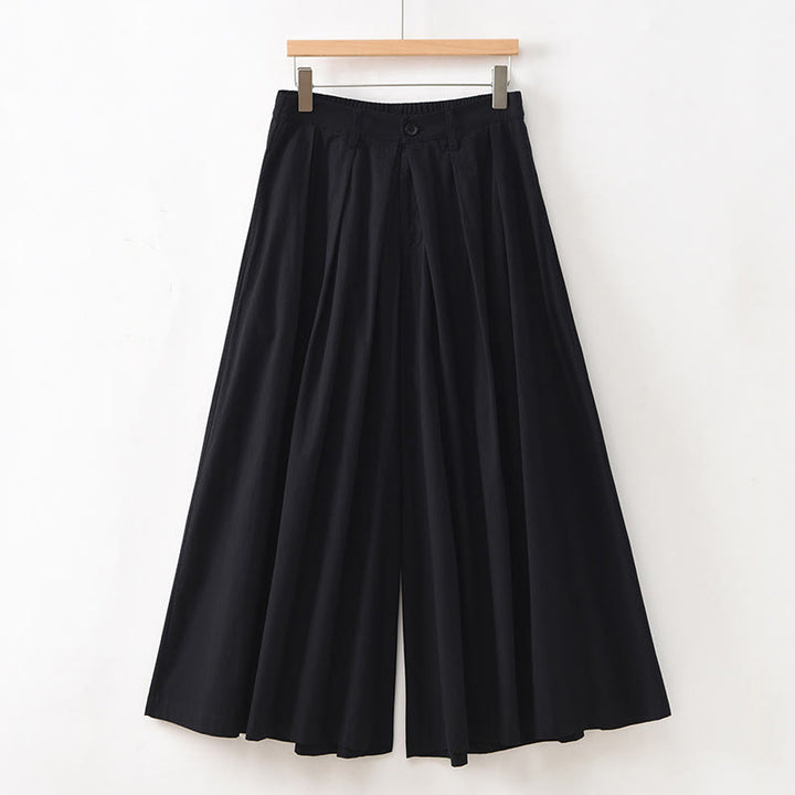 Pantalones casuales de algodón sueltos y lisos para mujer, de Buddha Stones, con pernera ancha y bolsillos - Negro - US12, UK/AU16, EU44 (2XL) - image 25