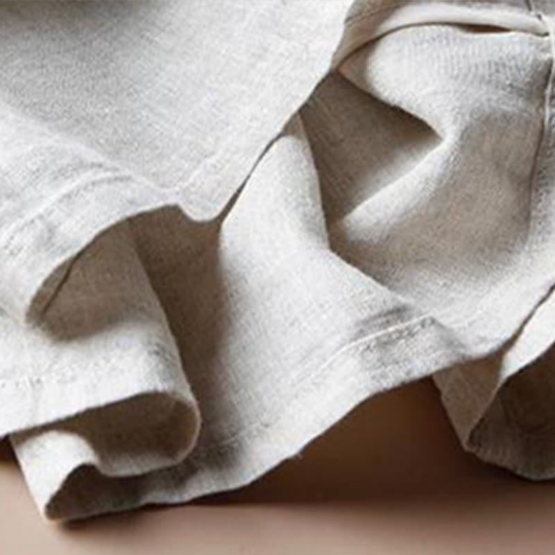 Pantalones casuales Buddha Stones de algodón con dobladillo con abertura para mujer, de pierna ancha y bolsillos, de largo 7-8 - image 5