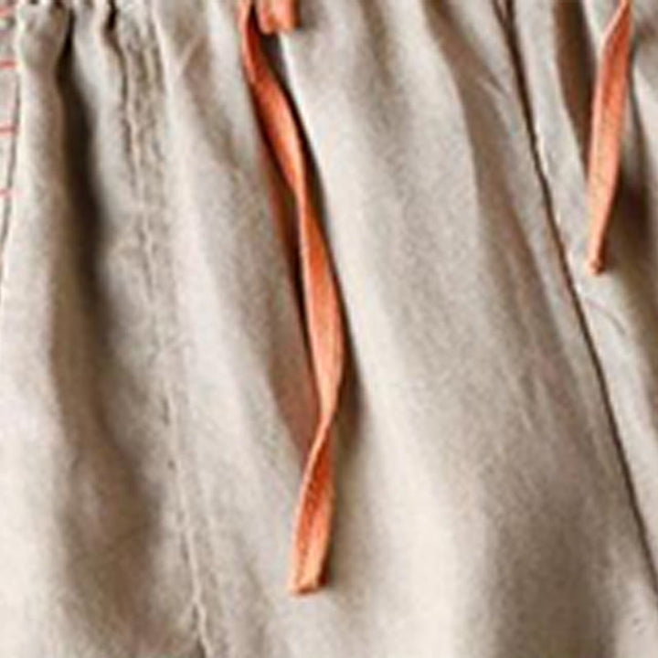 Pantalones casuales Buddha Stones de algodón con dobladillo con abertura para mujer, de pierna ancha y bolsillos, de largo 7-8 - image 8