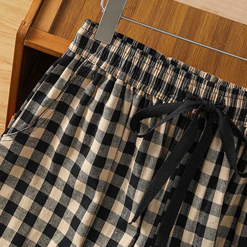 Pantalones casuales de algodón con costuras de Buddha Stones, de pierna ancha y bolsillos para mujer, tallas 7-8 - image 7