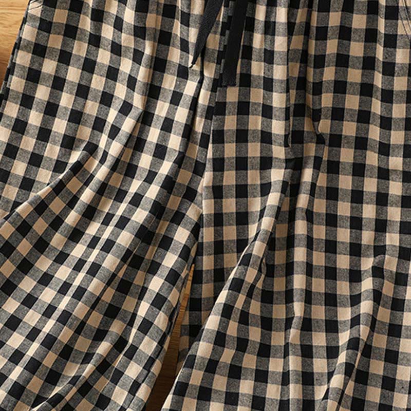 Pantalones casuales de algodón con costuras de Buddha Stones, de pierna ancha y bolsillos para mujer, tallas 7-8 - image 4