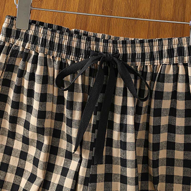 Pantalones casuales de algodón con costuras de Buddha Stones, de pierna ancha y bolsillos para mujer, tallas 7-8 - image 2