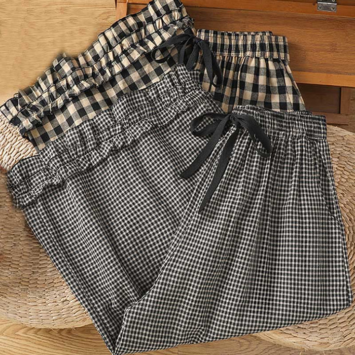 Pantalones casuales de algodón con costuras de Buddha Stones, de pierna ancha y bolsillos para mujer, tallas 7-8 - image 16