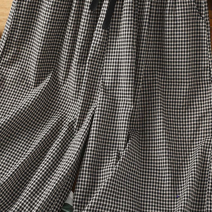 Pantalones casuales de algodón con costuras de Buddha Stones, de pierna ancha y bolsillos para mujer, tallas 7-8 - image 11