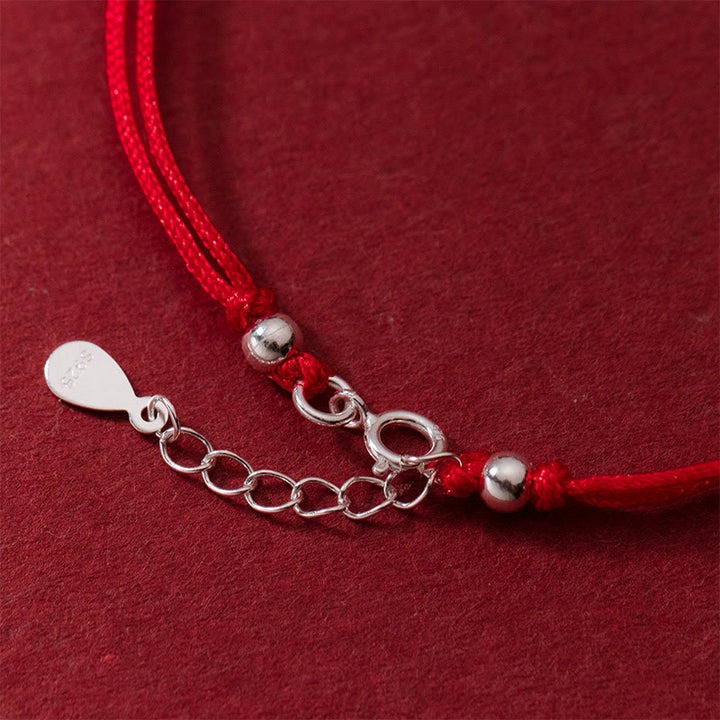 Pulsera de hilo de la suerte con monedas de cobre huecas de plata de ley 925 con Buddha Stones - image 4