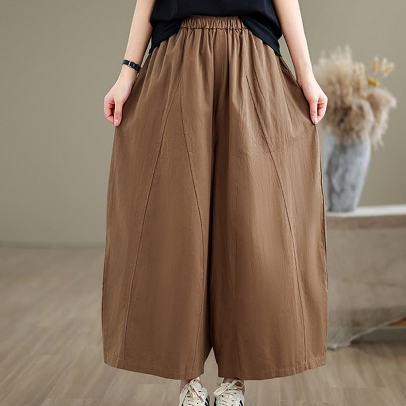Pantalones casuales de algodón liso Buddha Stones para mujer, de pierna ancha, con bolsillos, tallas 7-8 - Perú - US8-10，UK/AU12-14，EU40-42 (2XL) - image 13