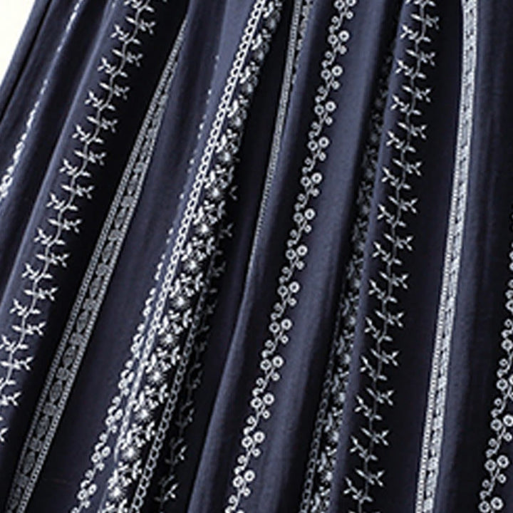 Pantalones anchos de lino y algodón con estampado vertical informal de Buddha Stones para mujer con bolsillos - image 4