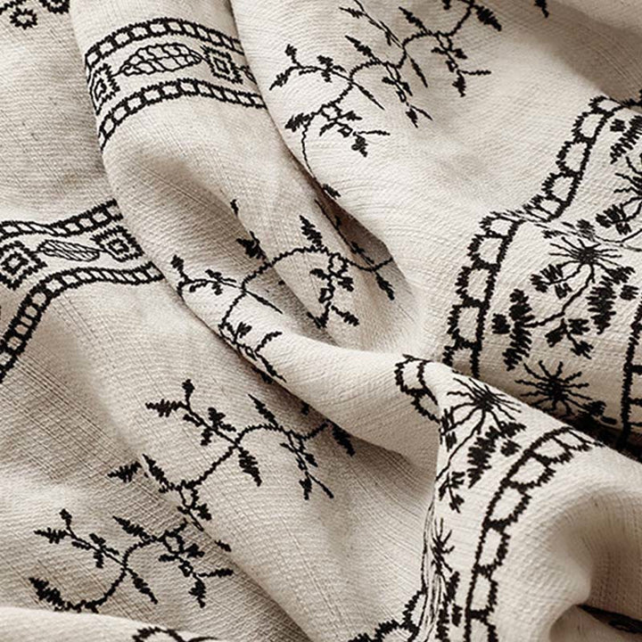 Pantalones anchos de lino y algodón con estampado vertical informal de Buddha Stones para mujer con bolsillos - image 12