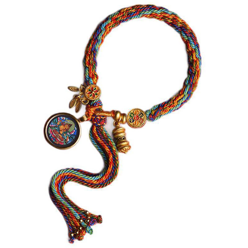 Pulsera de cuerda colorida con Buddha Stones Thangka, zodíaco chino tibetano, zakiram - image 3