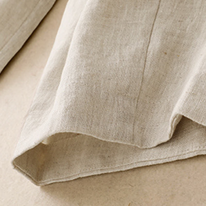 Pantalones harén de lino y algodón para mujer, lisos, de verano, con bolsillos, de Buddha Stones - image 13