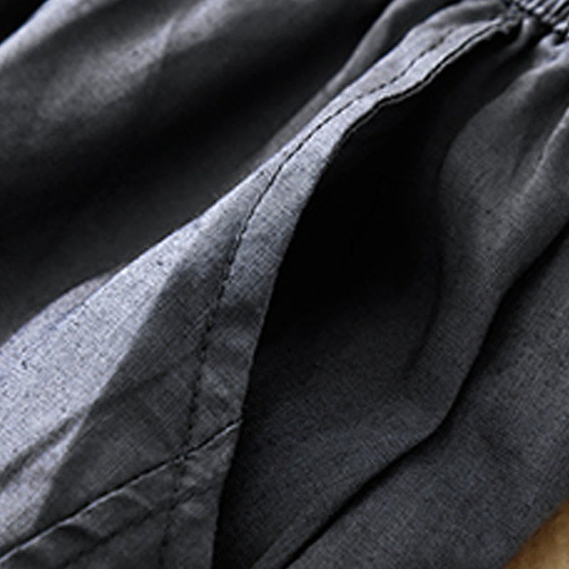 Pantalones casuales de lino y algodón para mujer, estilo harén, con bolsillos y estampado de Buddha Stones - image 1