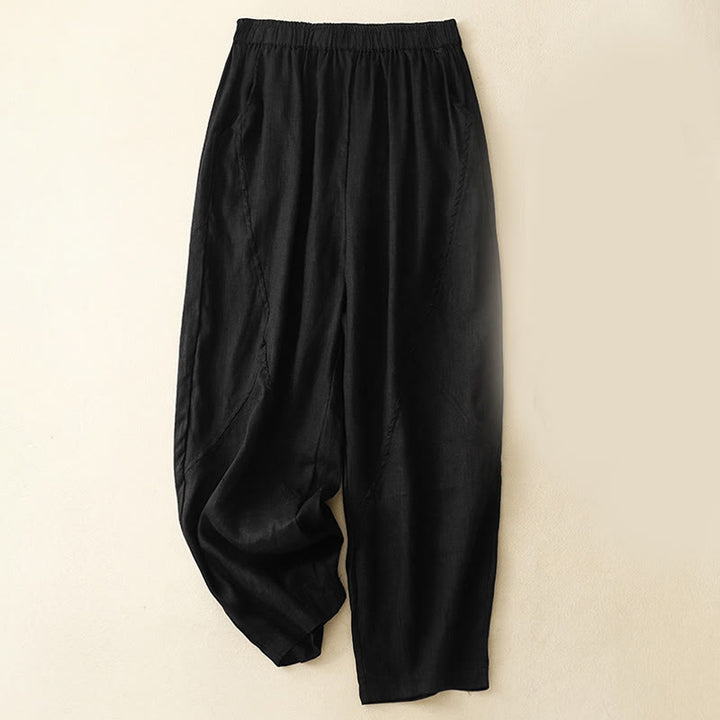 Pantalones cortos informales lisos con estampado de Buddha Stones para mujer, estilo harem con bolsillos. - Negro - US8-10，UK/AU12-14，EU40-42 (2XL) - image 10