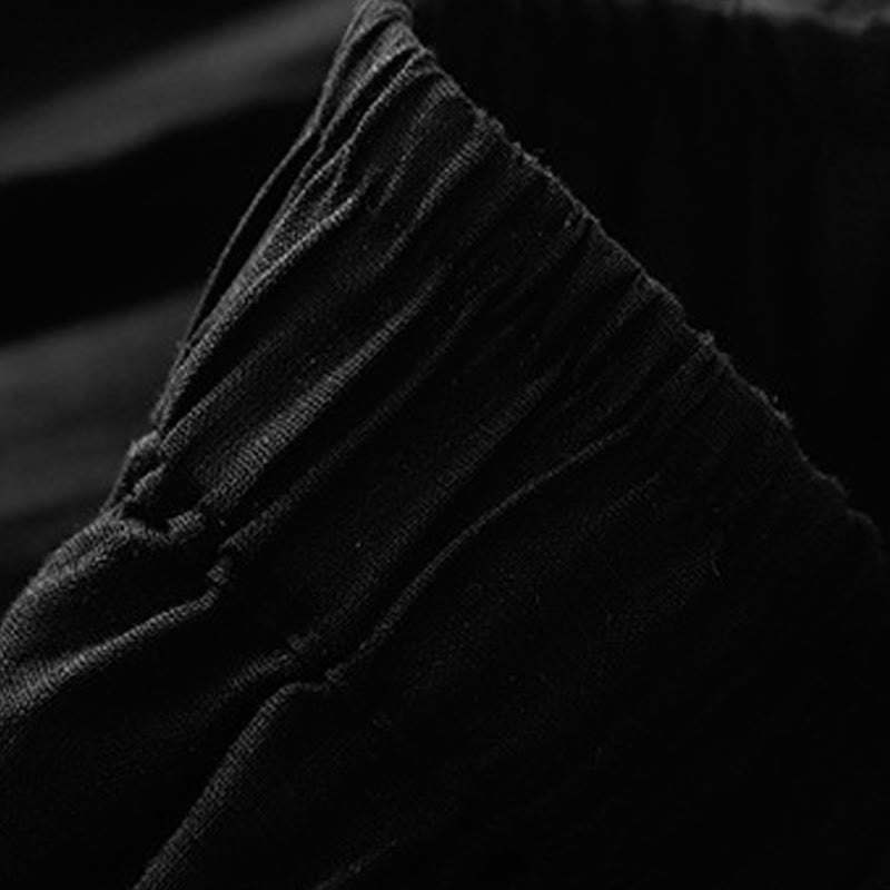 Pantalones cortos casuales lisos con Buddha Stones para mujer, estilo harem de lino con bolsillos. - image 11