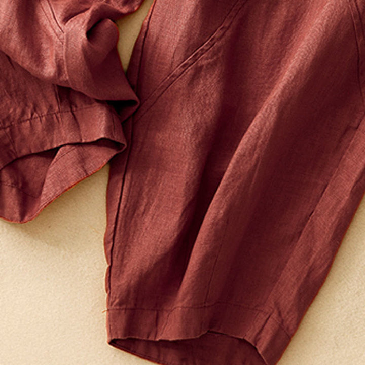 Pantalones casuales de lino y algodón para mujer, estilo harén, con bolsillos y estampado de Buddha Stones - image 18