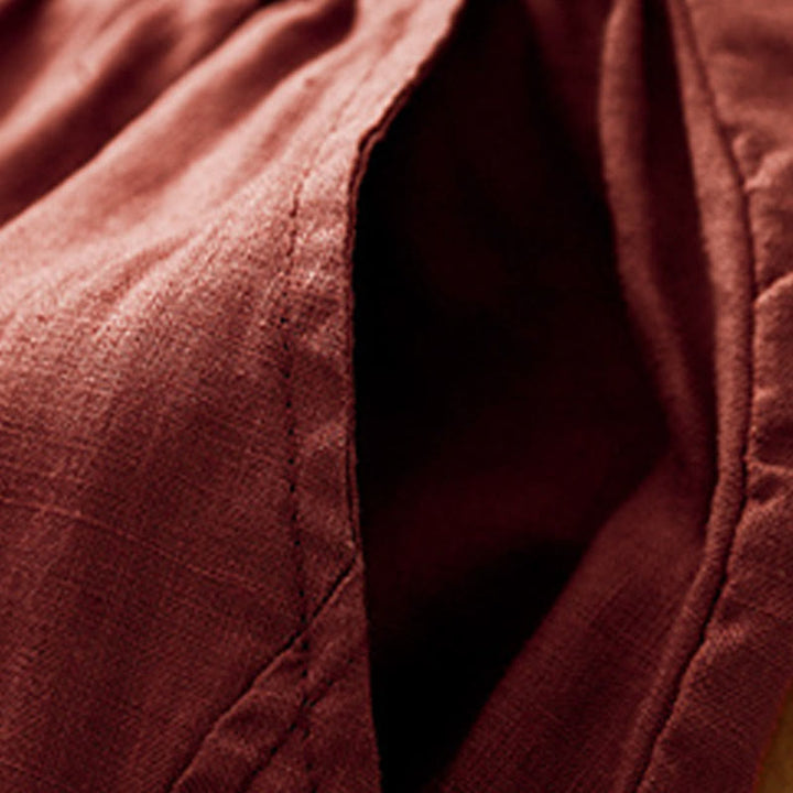 Pantalones cortos casuales lisos con Buddha Stones para mujer, estilo harem de lino con bolsillos. - image 16