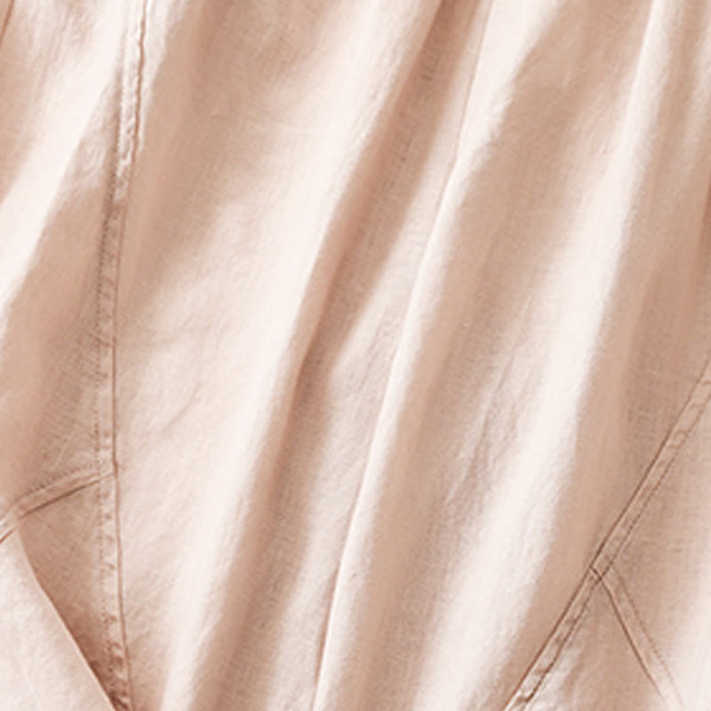 Pantalones cortos casuales lisos con Buddha Stones para mujer, estilo harem de lino con bolsillos. - image 25