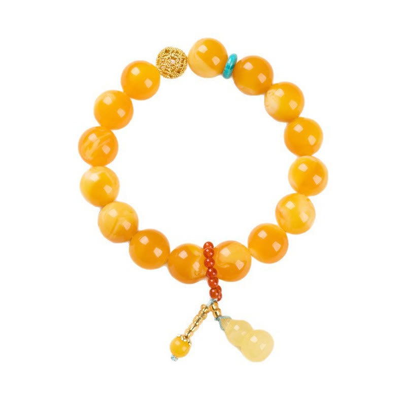 Pulsera de confianza multicapa de calabaza ámbar con Buddha Stones - image 6