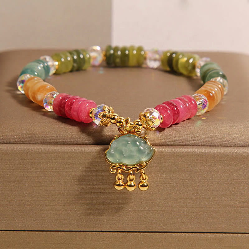 Pulsera positiva de turmalina nube auspiciosa con Buddha Stones - Turmalina (circunferencia de la muñeca: 16-18 cm) - image 1