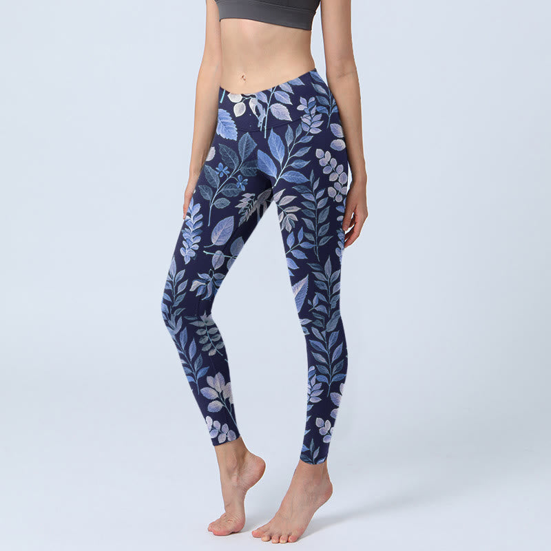 Leggings de yoga para mujer con estampado de Buddha Stones - Azul pizarra oscuro - US18，UK/AU22，EU50 (4XL) - image 1