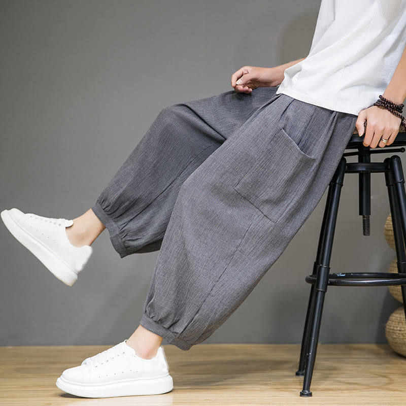 Pantalones harén casuales Buddha Stones, de largo 7-8, para hombre, con bolsillos laterales - image 26