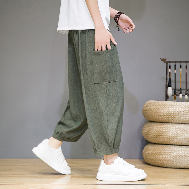 Pantalones harén casuales Buddha Stones, de largo 7-8, para hombre, con bolsillos laterales - image 7