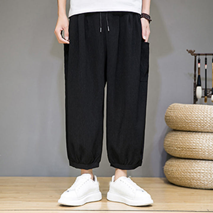 Pantalones harén casuales Buddha Stones, de largo 7-8, para hombre, con bolsillos laterales - image 15