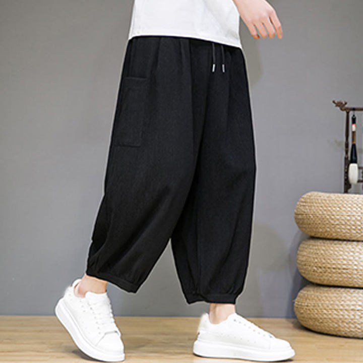 Pantalones harén casuales Buddha Stones, de largo 7-8, para hombre, con bolsillos laterales - image 10