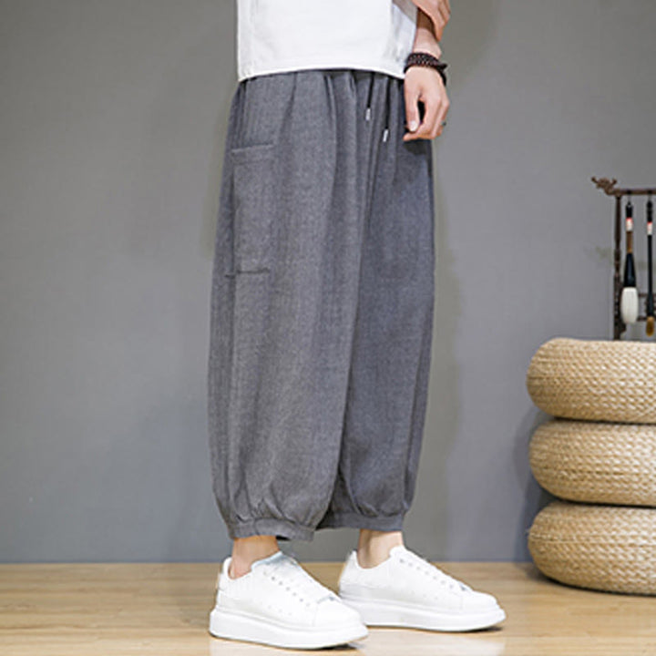 Pantalones harén casuales Buddha Stones, de largo 7-8, para hombre, con bolsillos laterales - image 19