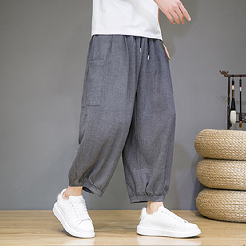 Pantalones harén casuales Buddha Stones, de largo 7-8, para hombre, con bolsillos laterales - image 18