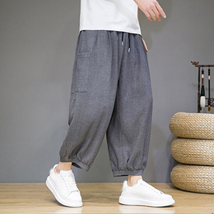 Pantalones harén casuales Buddha Stones, de largo 7-8, para hombre, con bolsillos laterales - image 18