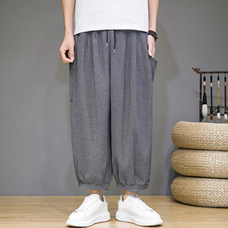 Pantalones harén casuales Buddha Stones, de largo 7-8, para hombre, con bolsillos laterales - image 21