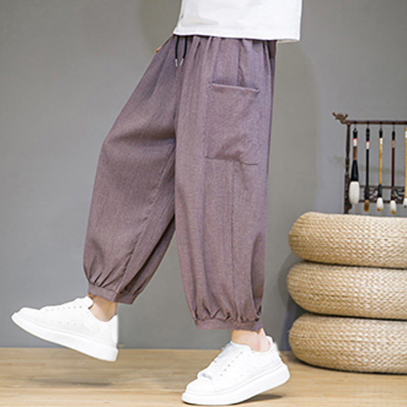 Pantalones harén casuales Buddha Stones, de largo 7-8, para hombre, con bolsillos laterales - image 32