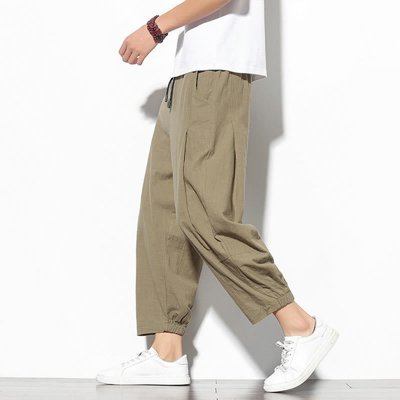 Pantalones de verano Buddha Stones para hombre, de algodón y lino, con bolsillos, talla 7-8 - BurlyWood - US/UK/AU46, EU56 (5XL) - image 1