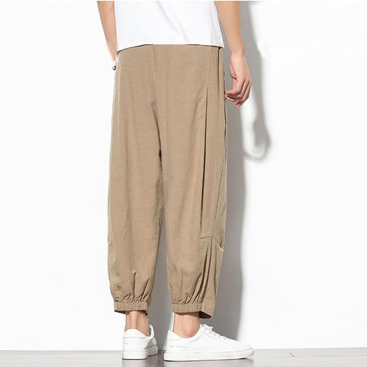 Pantalones de verano Buddha Stones para hombre, de algodón y lino, con bolsillos, talla 7-8 - image 6