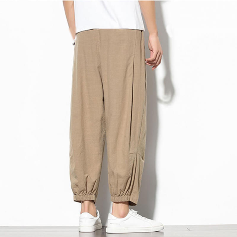 Pantalones de verano Buddha Stones para hombre, de algodón y lino, con bolsillos, talla 7-8 - image 6