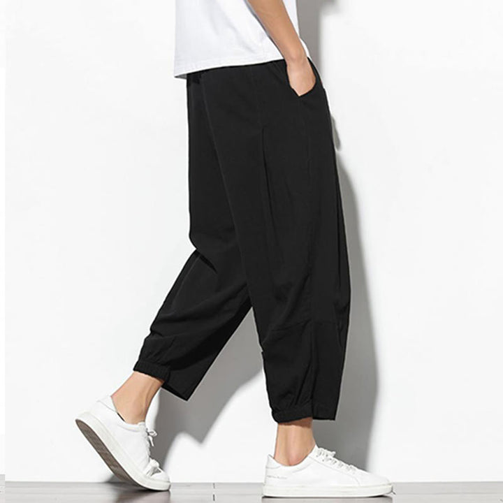 Pantalones de verano Buddha Stones para hombre, de algodón y lino, con bolsillos, talla 7-8 - image 16