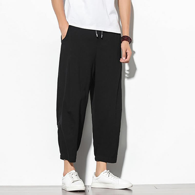 Pantalones de verano Buddha Stones para hombre, de algodón y lino, con bolsillos, talla 7-8 - image 19