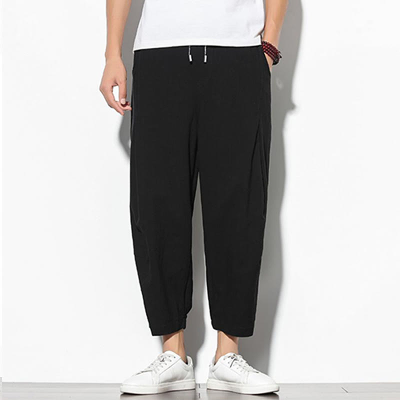 Pantalones de verano Buddha Stones para hombre, de algodón y lino, con bolsillos, talla 7-8 - image 15