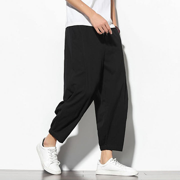 Pantalones de verano Buddha Stones para hombre, de algodón y lino, con bolsillos, talla 7-8 - image 18