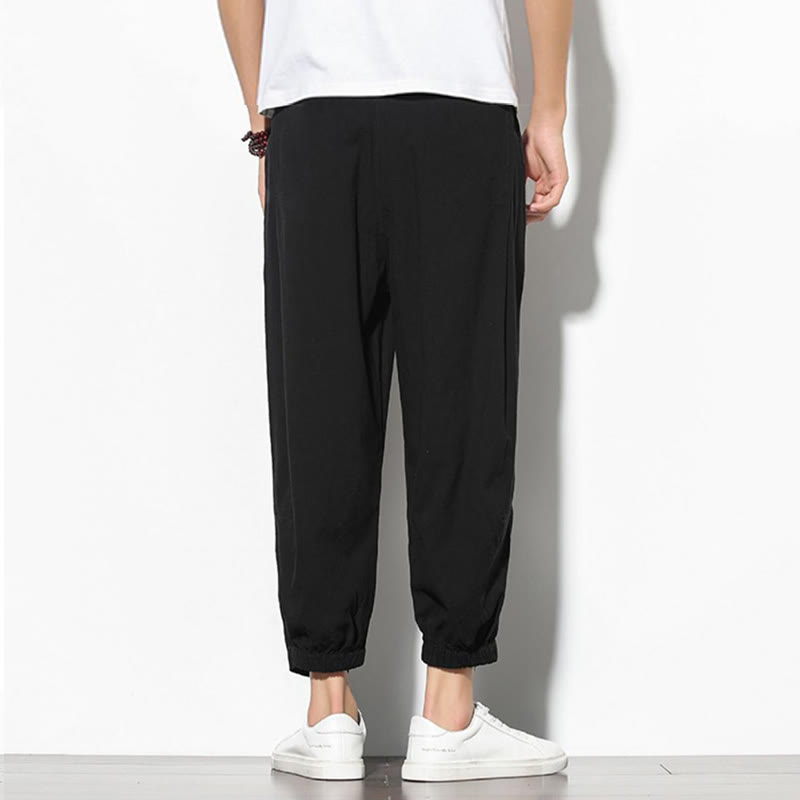 Pantalones de verano Buddha Stones para hombre, de algodón y lino, con bolsillos, talla 7-8 - image 17