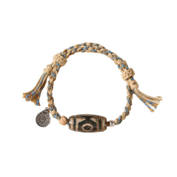Pulsera trenzada de cuentas Dzi tibetanas hechas a mano con Buddha Stones para proteger la riqueza - image 13