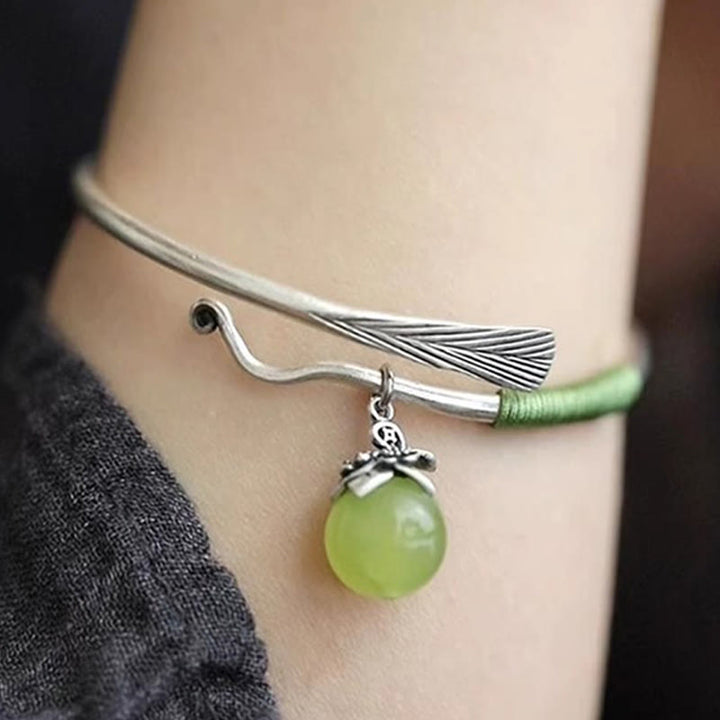 Pulsera brazalete con cuentas verdes de aleación de cobre y Buddha Stones para la suerte - image 12